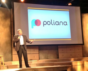 Tod Fetherling introduces Poliana during Jumpstart Foundry's "Investor Day" in August.