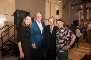 Linda Curb, Mike Curb, Harold Bradley and Charlie McCoy celebrate the Columbia Studio A grand re-opening.