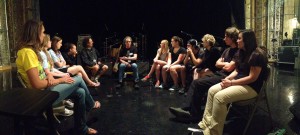 Belmont students have class backstage with Gary Lewis during the Happy Together Tour.
